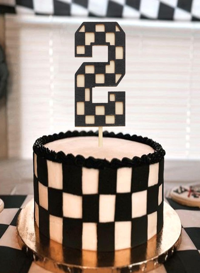 UOAOU Two Fast Race Car Birthday Cake Topper - Racing 2nd Birthday Decorations, Vintage Race Car Wooden Topper, Sports Theme Cake Smashing Prop, Racing Birthday Party Supplies（Two Fast） - Image 3